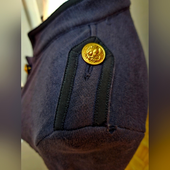 DENIM and SUPPLY RALPH LAUREN Navy BLUE Long Military Officer's Coat Small - Picture 15 of 16